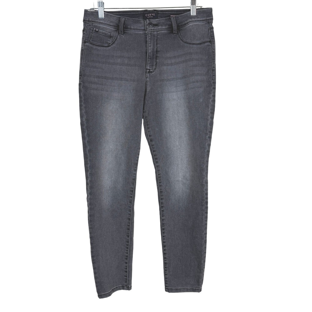 Curve Appeal Minimalist Jegging Women 8/29 Grey Faded Skinny Stretch Denim Jeans
